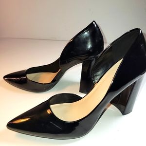 Nine West, Black Patent Man Made, 10M, 2 inch heel